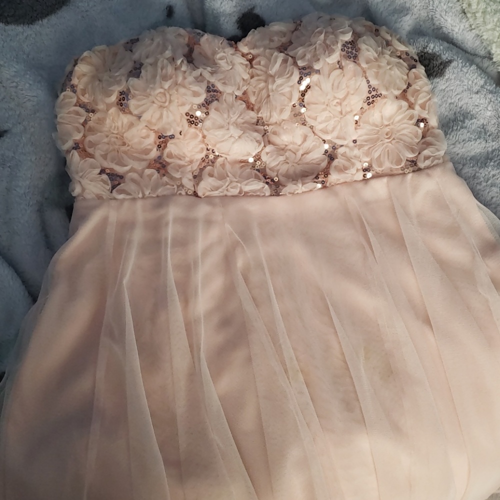Baby Pink Dress with Rose Gold sequins